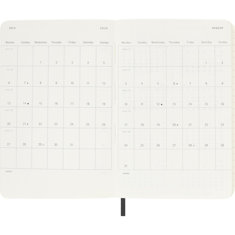 Weekly planner 2026 P - Moleskine - Black soft cover