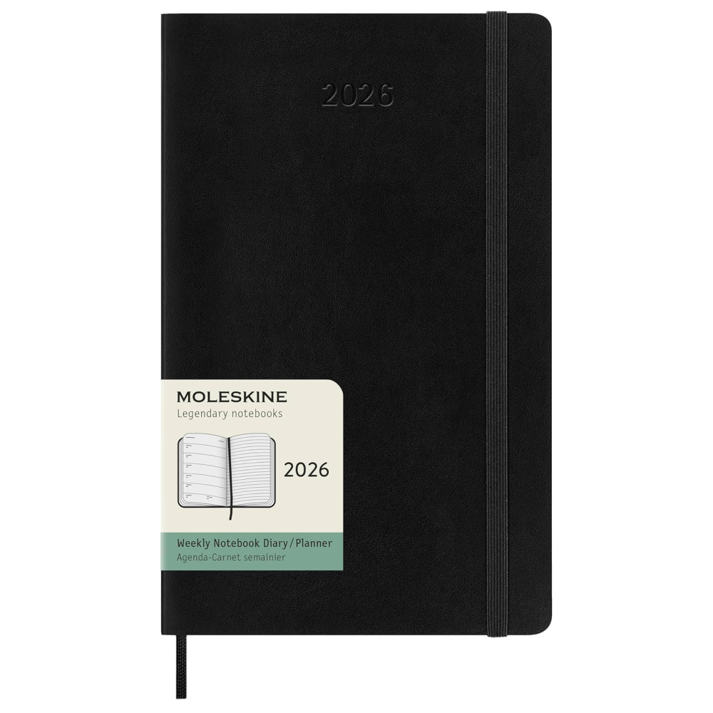 Kalendarz tygodniowy 2026 L - Moleskine - Black miękka okładka