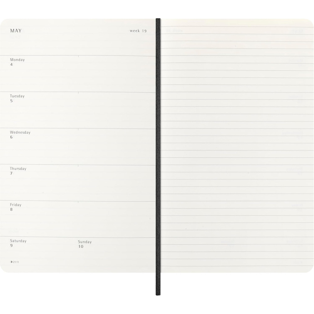 Weekly planner 2026 L - Moleskine - Black soft cover