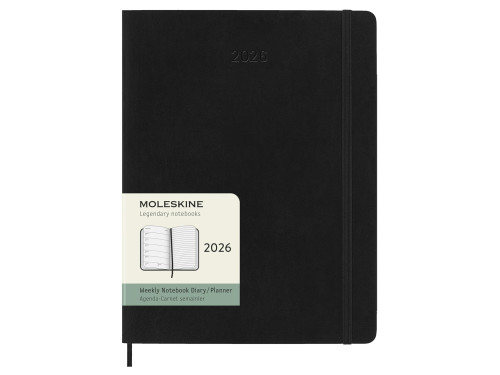 Weekly planner 2026 XL - Moleskine - Black soft cover