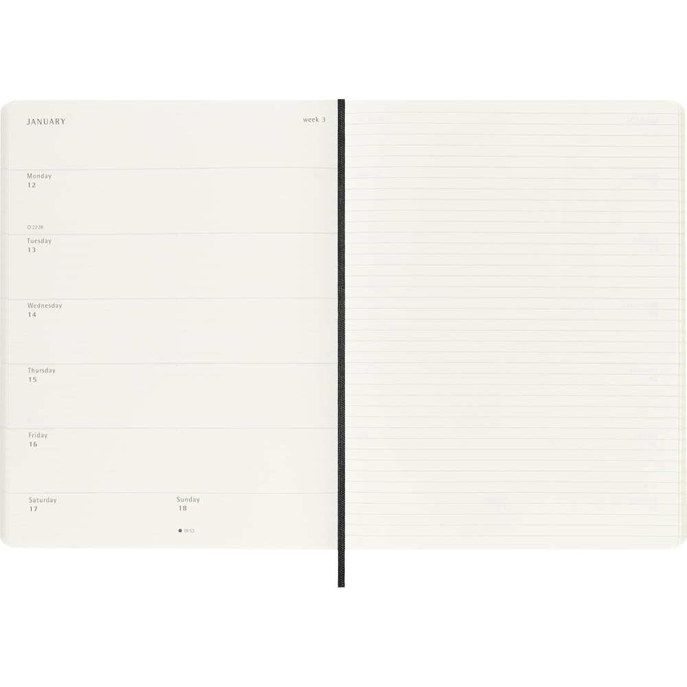Weekly planner 2026 XL - Moleskine - Black soft cover