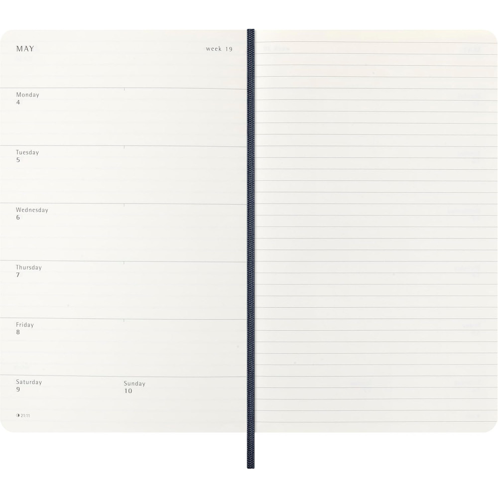 Weekly planner 2026 L - Moleskine - Sapphire Blue soft cover