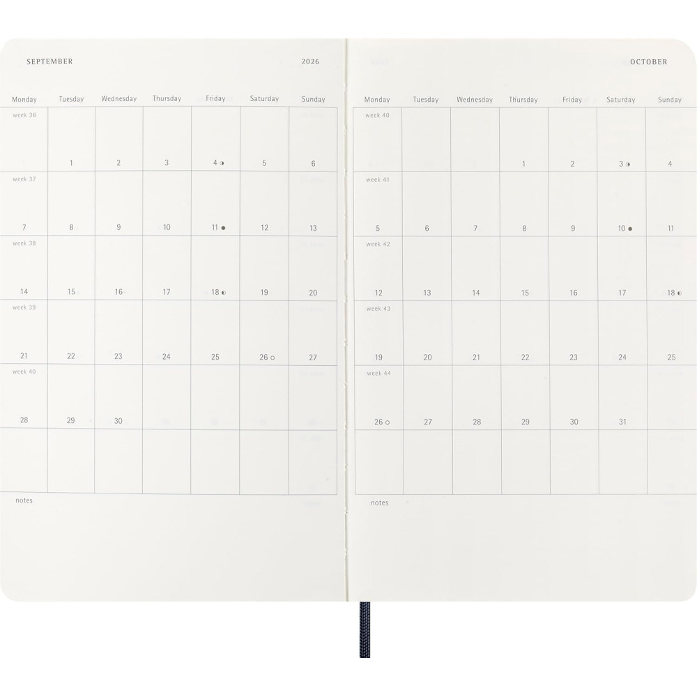Weekly planner 2026 L - Moleskine - Sapphire Blue soft cover