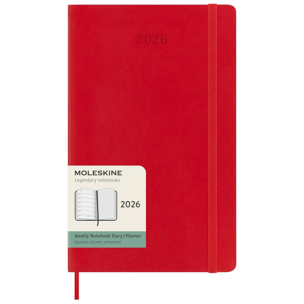 Weekly planner 2026 L - Moleskine - Scarlet Red soft cover