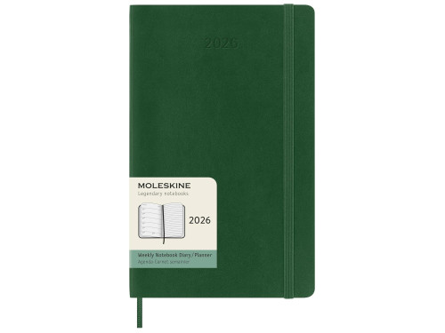 Weekly planner 2026 L - Moleskine - Myrtle Green soft cover
