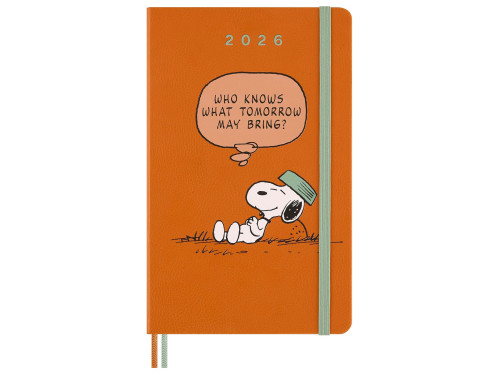 Weekly planner Peanuts Snoopy 2026 L - Moleskine - Orange hard cover