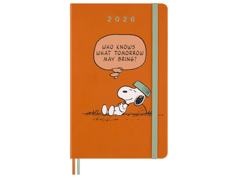 Weekly planner Peanuts Snoopy 2026 L - Moleskine - Orange hard cover