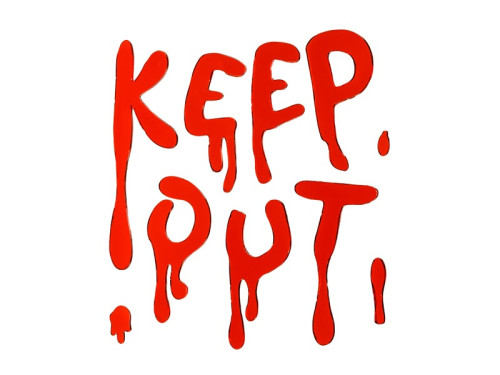 Halloween gel window stickers Keep Out - red