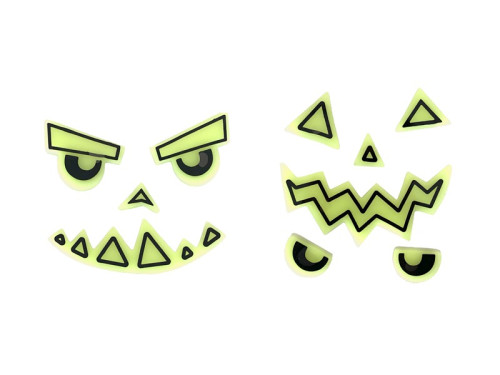 Halloween gel stickers for Pumpkin - faces 2 pcs.
