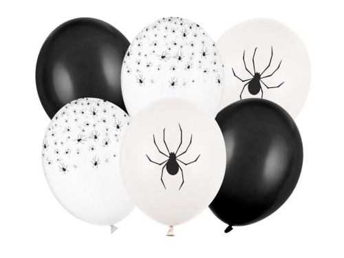 Halloween balloons Spiders - 30 cm 6 pcs.