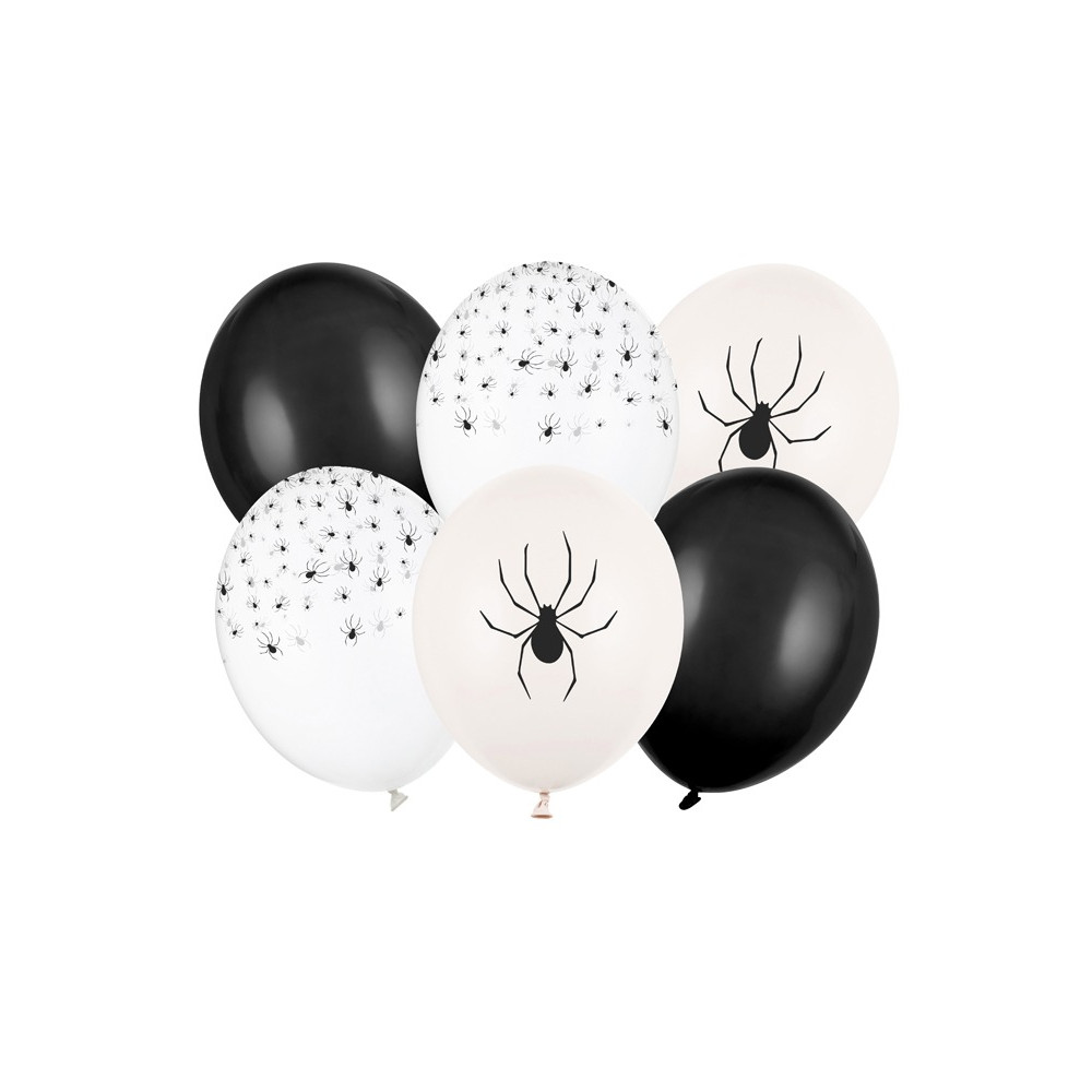 Halloween balloons Spiders - 30 cm 6 pcs.