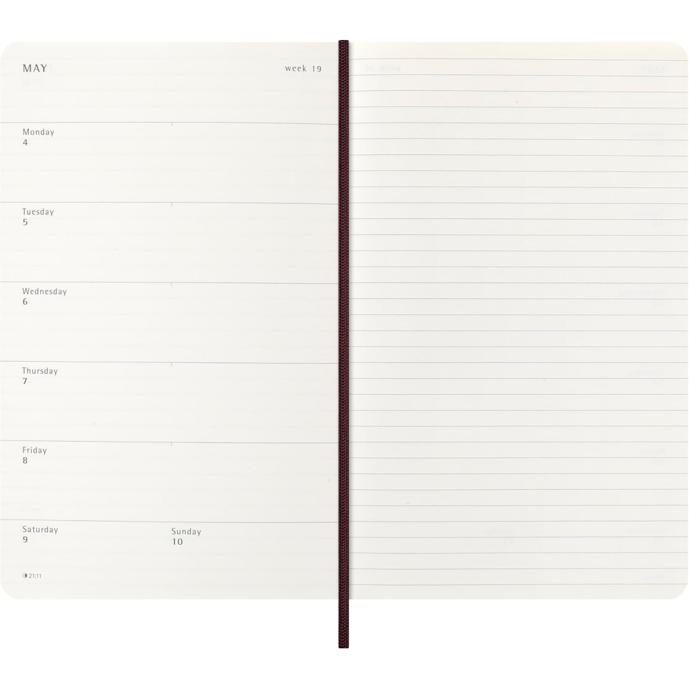 Weekly planner Snake Skin 2026 L - Moleskine - Bordeaux soft cover