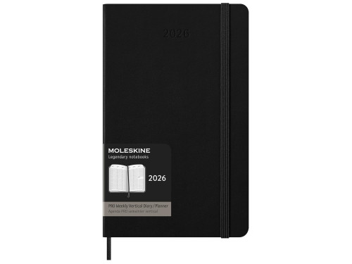 Kalendarz tygodniowy wertykalny PRO 2026 L - Moleskine - Black twarda okładka