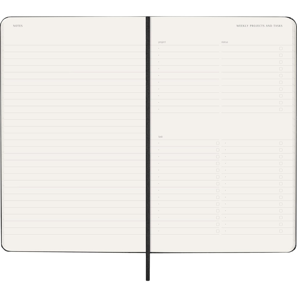 Weekly vertical planner Pro 2026 L - Moleskine - Black hard cover