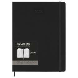 Kalendarz tygodniowy wertykalny PRO 2026 XL - Moleskine - Black twarda okładka