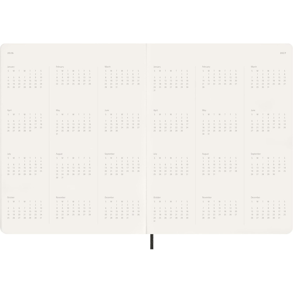 Weekly vertical planner 2026 XXL - Moleskine - Black soft cover