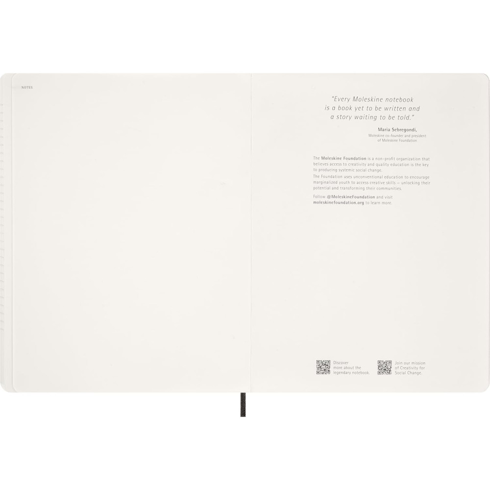 Kalendarz tygodniowy wertykalny 2026 XXL - Moleskine - Black miękka okładka