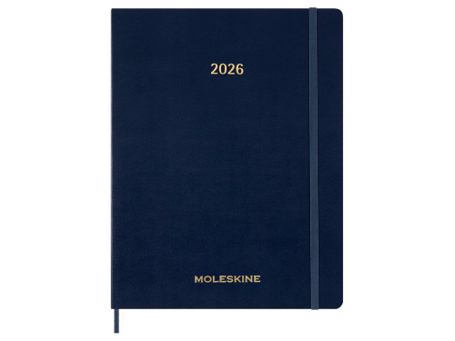 Kalendarz tygodniowy wertykalny 2026 XXL - Moleskine - Sapphire Blue miękka okładka