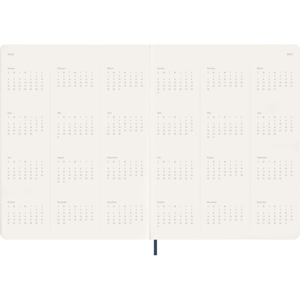 Weekly vertical planner 2026 XXL - Moleskine - Sapphire Blue soft cover