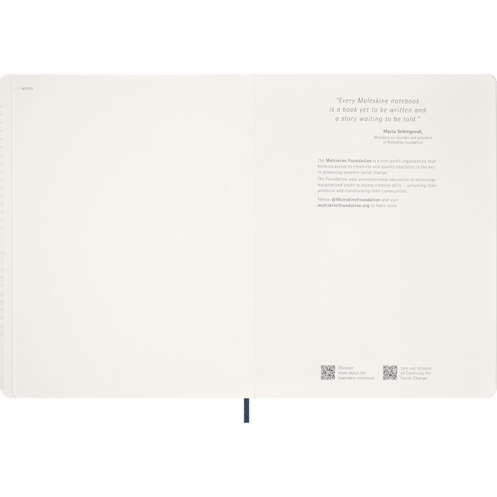 Kalendarz tygodniowy wertykalny 2026 XXL - Moleskine - Sapphire Blue miękka okładka