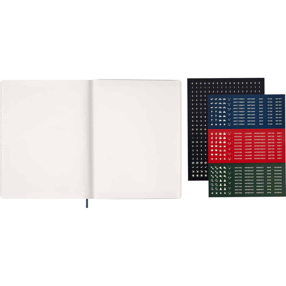 Kalendarz tygodniowy wertykalny 2026 XXL - Moleskine - Sapphire Blue miękka okładka