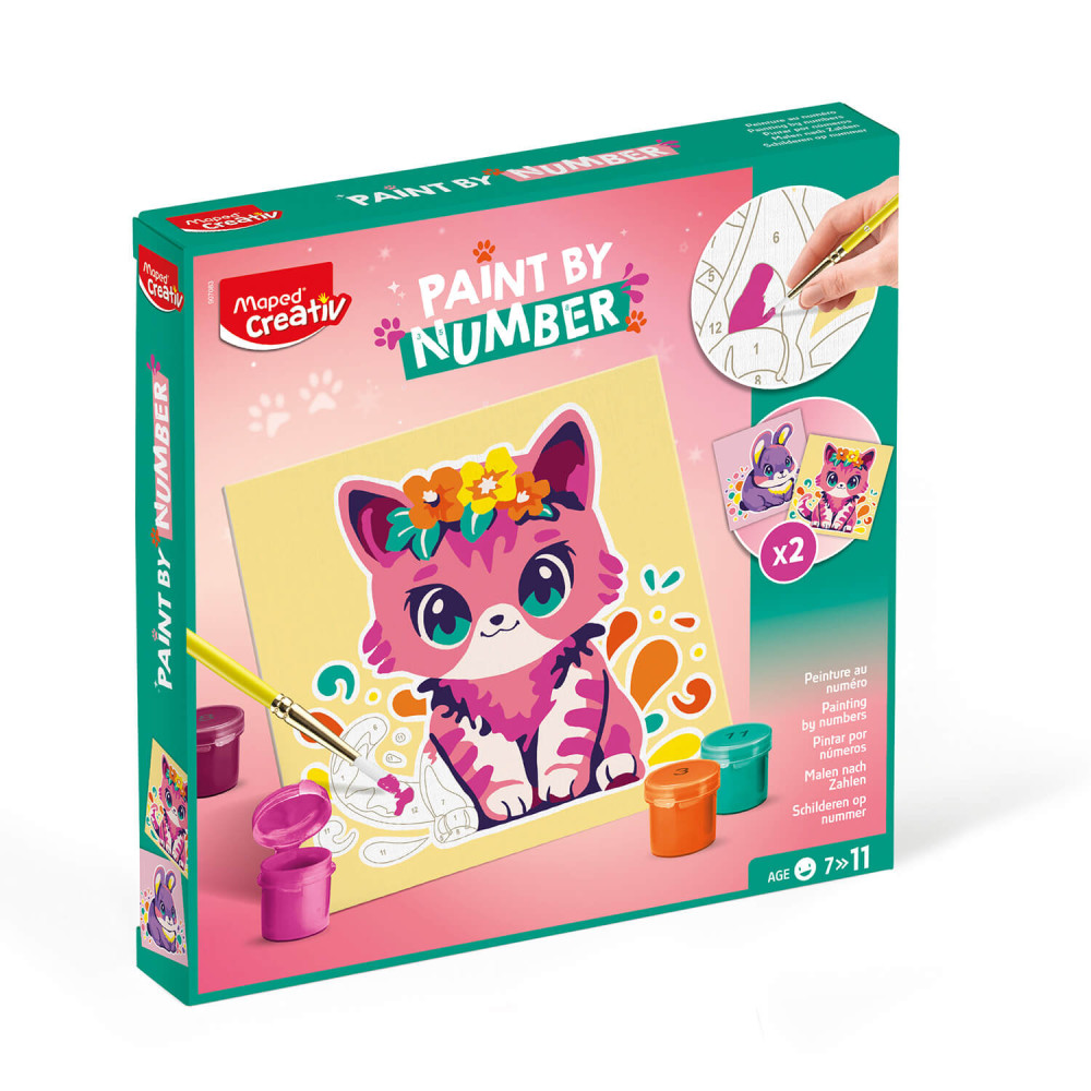 Paint by numbers set - Maped - Cat and bunny