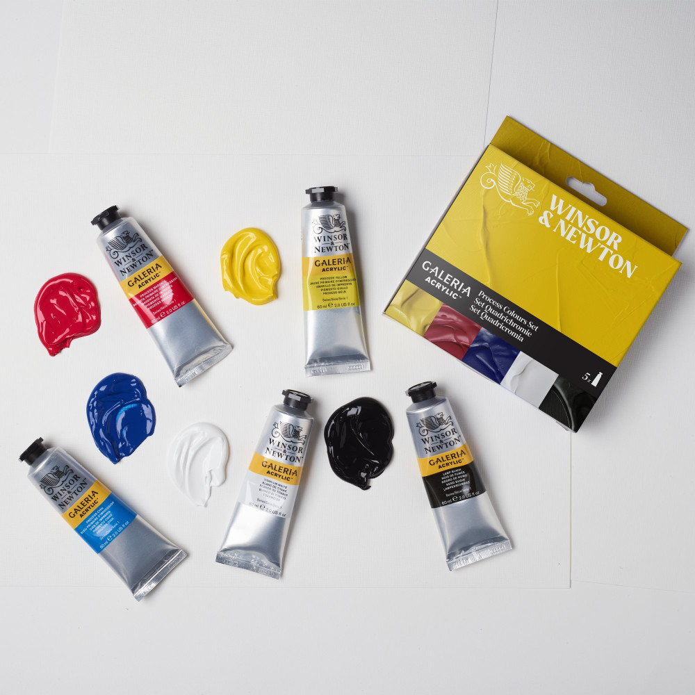 Zestaw farb akrylowych Galeria - Winsor & Newton - CMYK 6 szt.