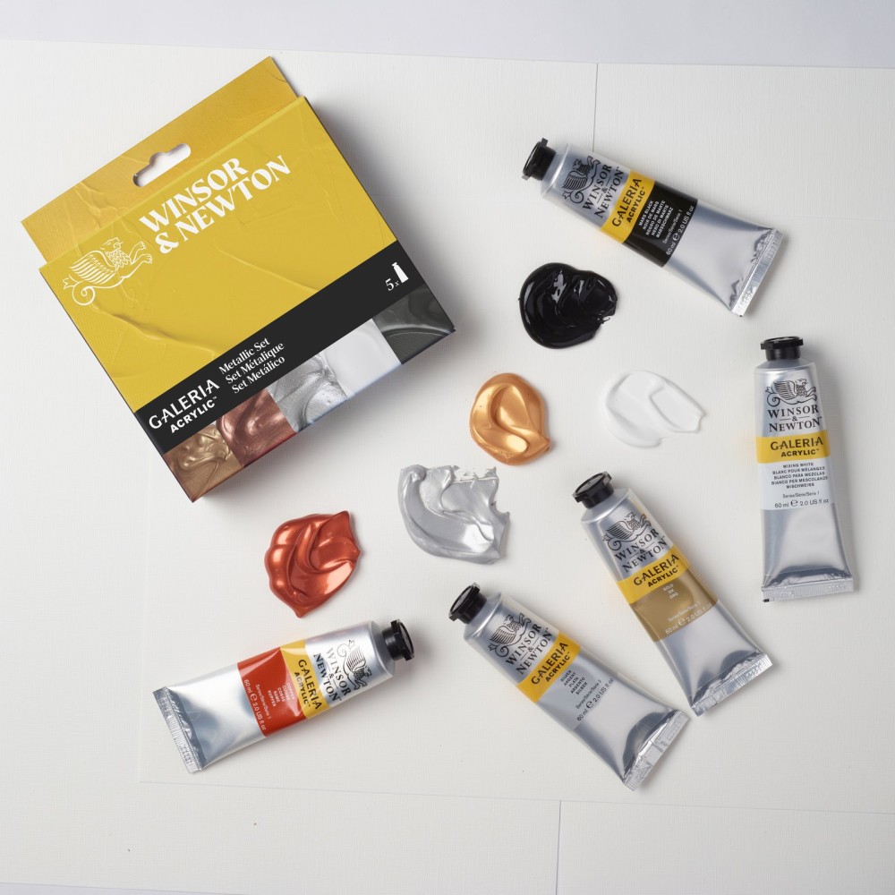 Set of acrylic paints Gallery - Winsor & Newton - Metallic 6 pcs.