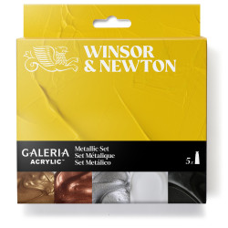 Zestaw farb akrylowych Galeria - Winsor & Newton - Metallic 6 szt.