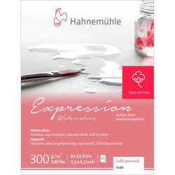 Expression Watercolour mini paper pad - Hahnemühle - 8 x 10,5 cm 300 g 12 sheets