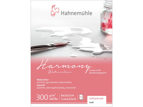 Harmony Watercolour mini paper pad 8 x 10,5 cm - Hahnemühle - 300 g 12 sheets