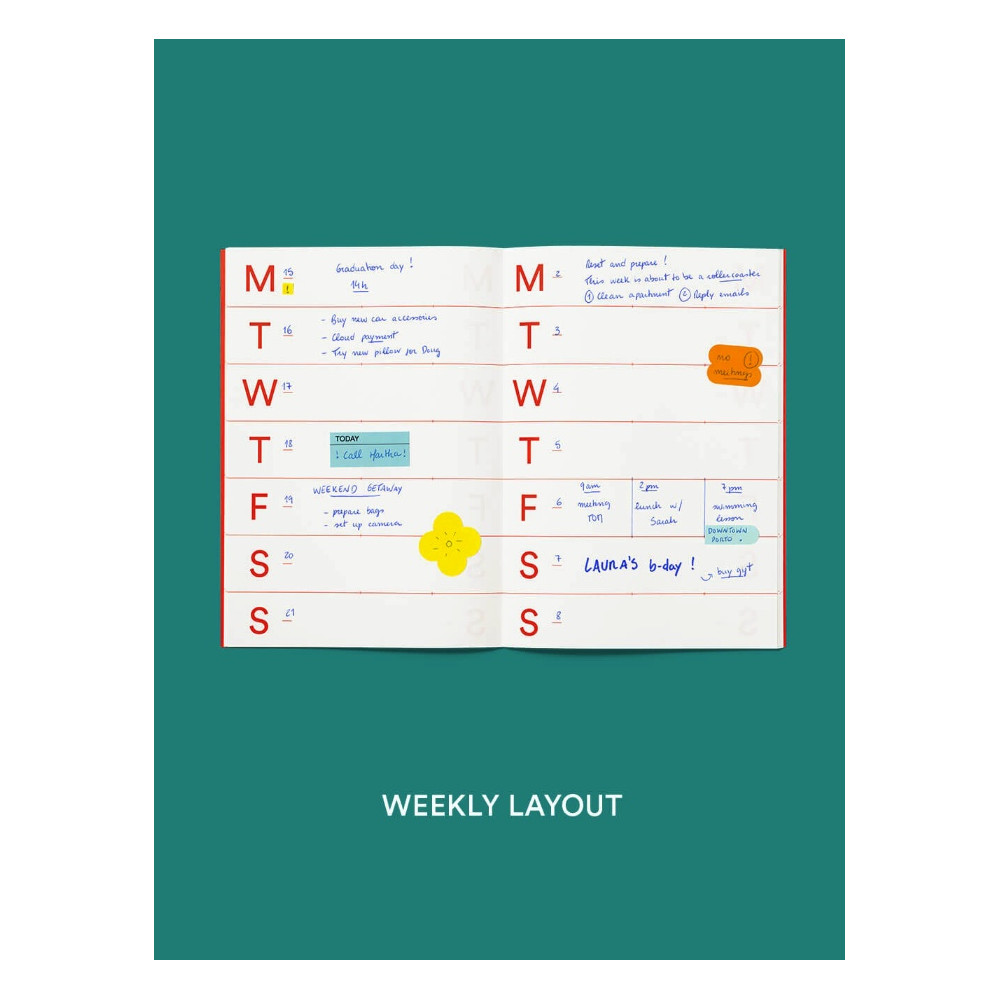 Weekly undated planner A5 - mishmash - Citrine