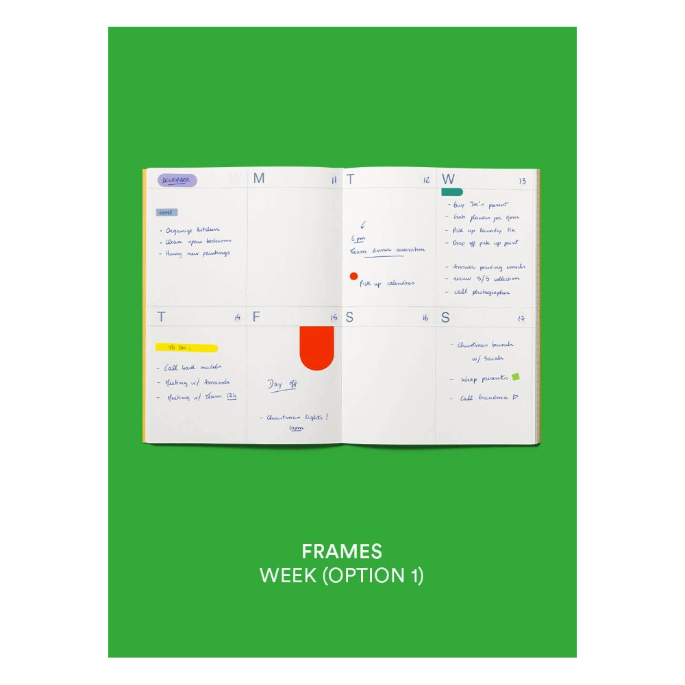 Planer niedatowany w ramkę A5 - mishmash - Lucky Green