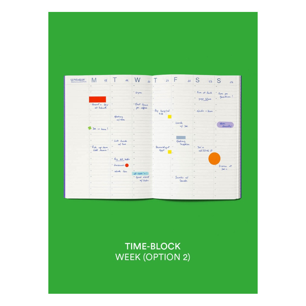 Time-block undated planner A5 - mishmash - Lucky Green
