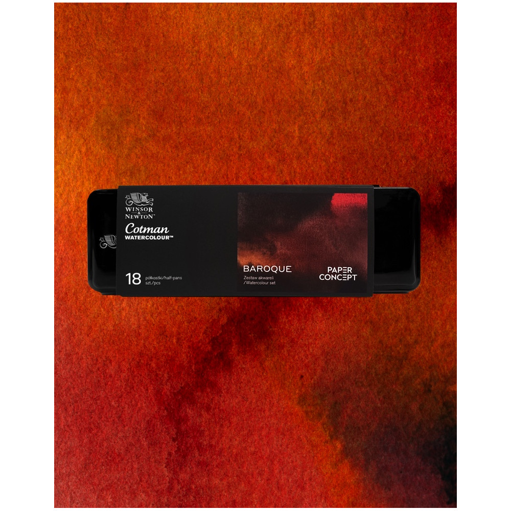 Cotman Watercolour Baroque half-pans set - Winsor & Newton x PaperConcept - 18 pcs.