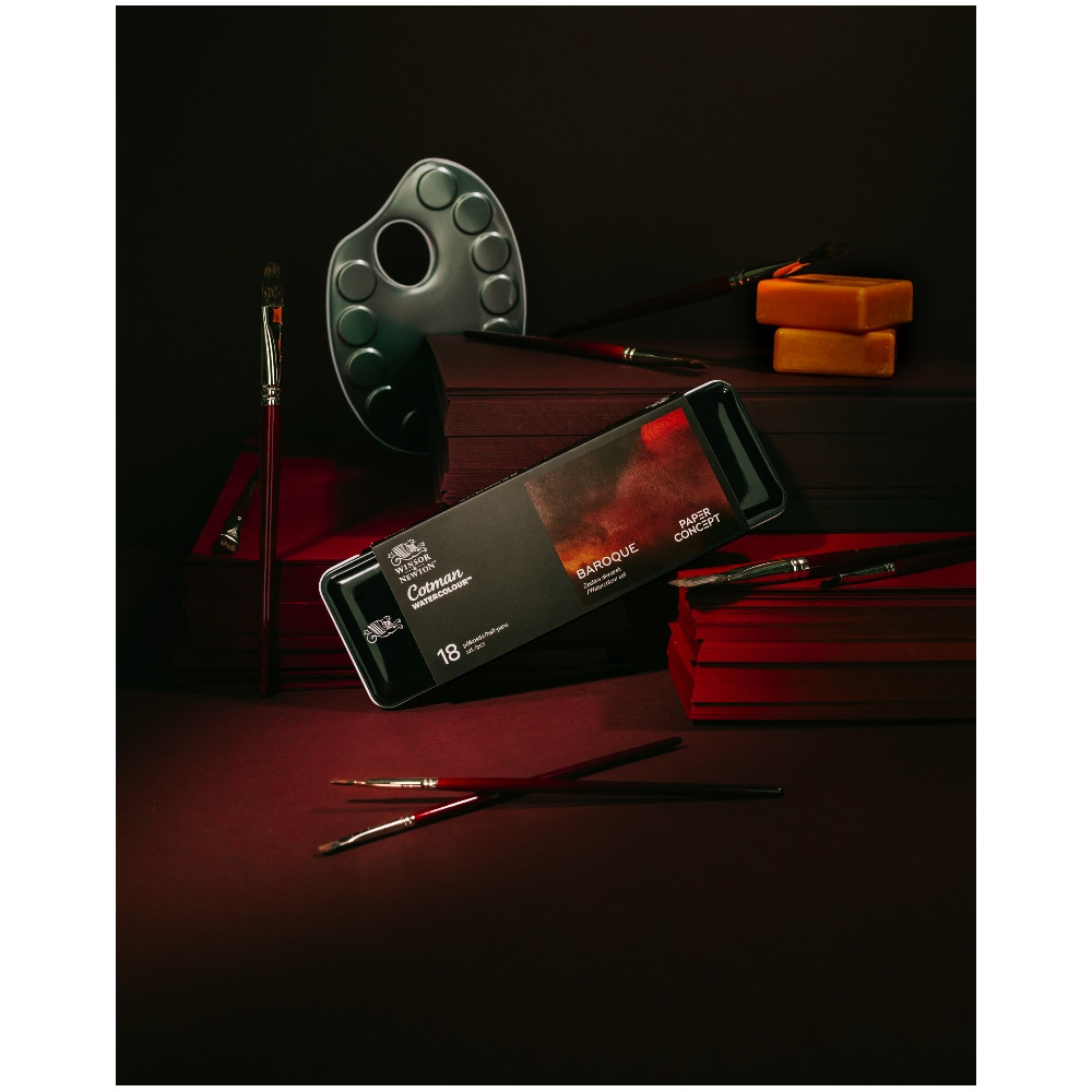 Zestaw akwareli w półkostkach Cotman Baroque - Winsor & Newton x PaperConcept - 18 szt.