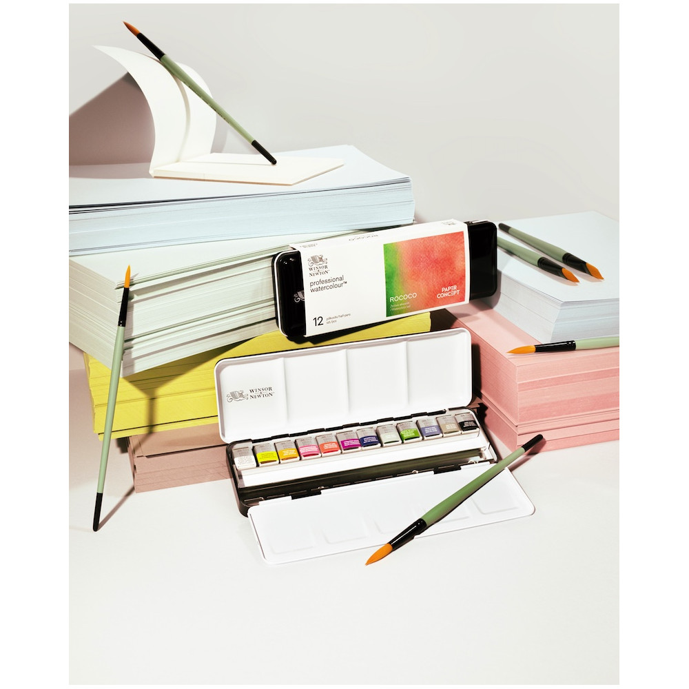 Zestaw akwareli w półkostkach Professional Rococo - Winsor & Newton x PaperConcept - 12 szt.