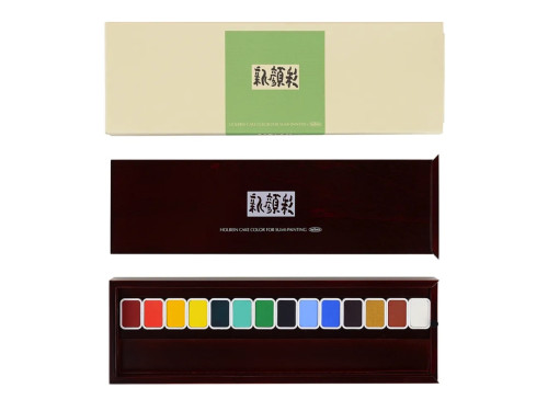 Zestaw akwareli w kostce Shin-Gansai - Holbein - 14 szt.