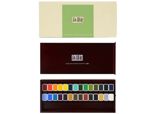 Zestaw akwareli w kostce Shin-Gansai - Holbein - 28 szt.