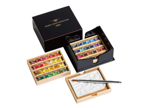 Set of half-pan Artists' Watercolor paints - Holbein - 48 colors