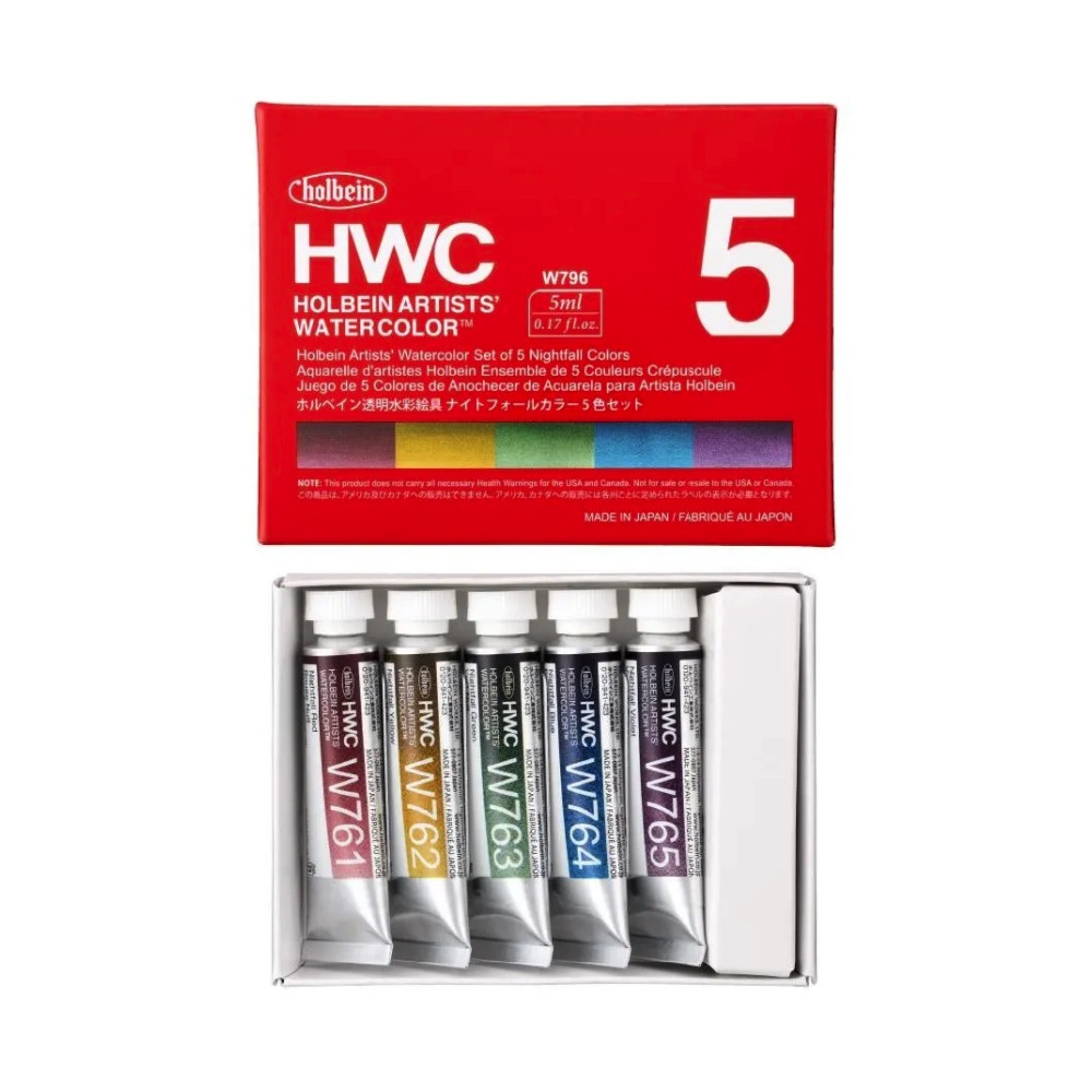 Zestaw akwareli Artists’ Watercolor Nightfall - Holbein - 5 ml x 5 szt.