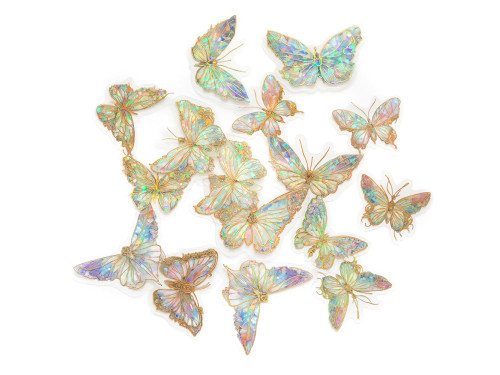 Glitter foil stickers Butterflies - DpCraft - Moonstone 20 pcs.