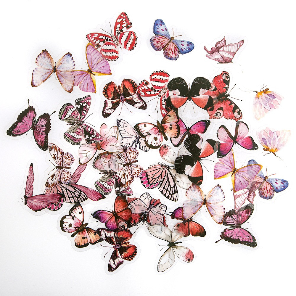Foil stickers Butterflies - DpCraft - multicolor 40 pcs.