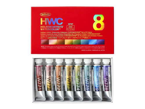 Set of Chromashine Artists' Watercolor paints - Holbein - 8 pcs. x 5 ml