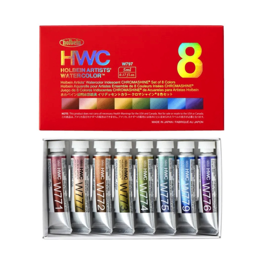 Set of Chromashine Artists' Watercolor paints - Holbein - 8 pcs. x 5 ml