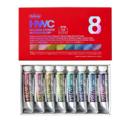 Set of Chroma Pearl Artists' Watercolor paints - Holbein - 8 pcs. x 5 ml