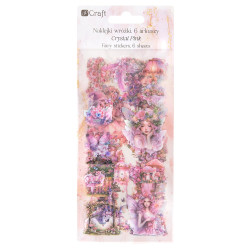 Foil stickers Fairies - DpCraft - Crystal Pink 6 sheets