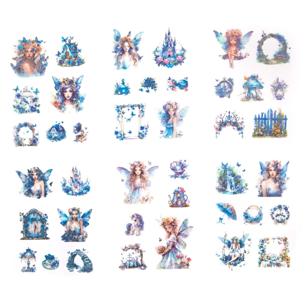 Foil stickers Fairies - DpCraft - Blue Stardust 6 sheets