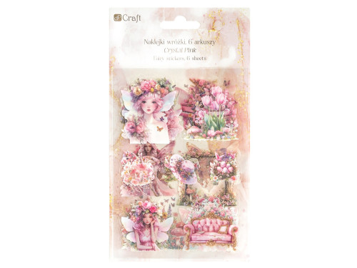 Glitter foil stickers Fairies - DpCraft - Pink 6 sheets