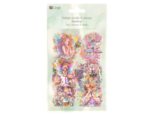 Glitter foil stickers Fairies - DpCraft - Rainbow 6 sheets